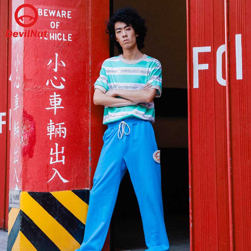 恶魔男女同款收缩set休闲长裤