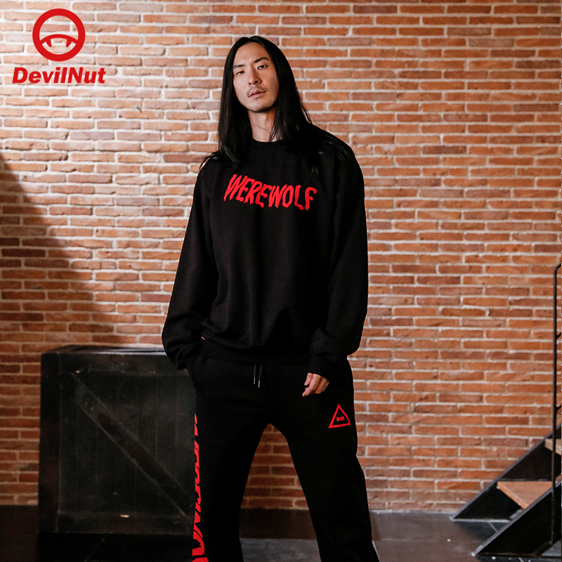 潮牌恶魔男女同款流感特宽外套