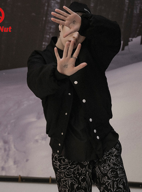 DEVIL NUT潮牌 恶魔 男女同款 复古短圆棒球夹克-BF AET