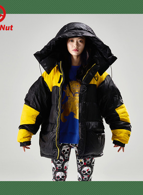 DEVIL NUT潮牌恶魔无性别拼接保暖保暖面包羽绒服外套-DN体育 AET