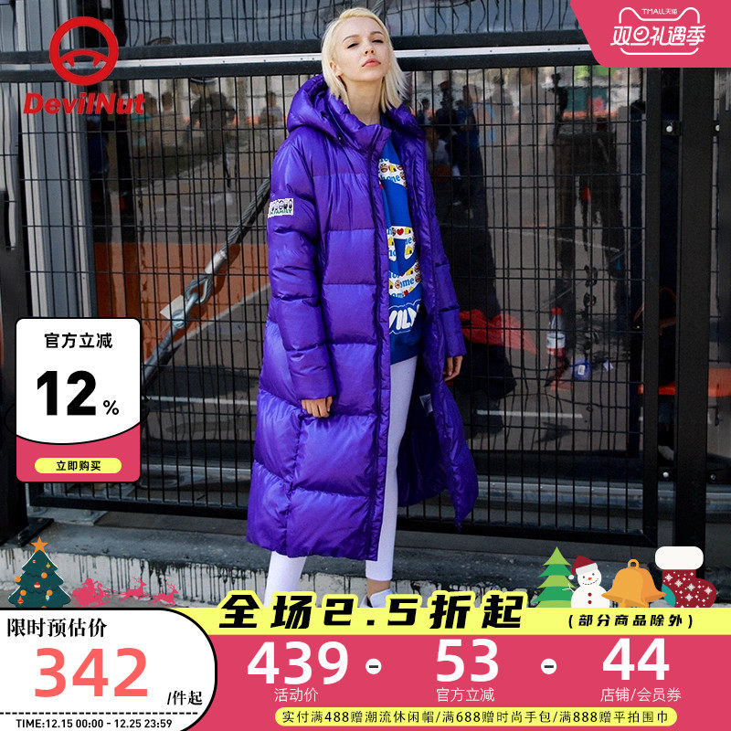 恶魔潮牌秋冬舒适长款羽绒服