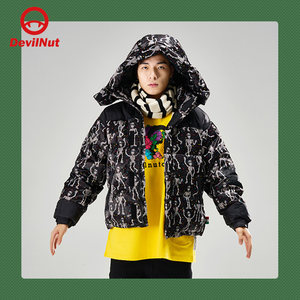 DEVIL NUT潮牌恶魔秋冬无性别情侣保暖保暖面包羽绒服 亡灵节 ATY