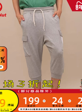 DEVIL NUT恶魔 潮牌 男女情侣宽松灰色七分裤运动裤卫裤 AOL SET