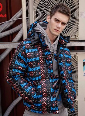 DEVIL NUT恶魔潮牌冬季无性别保暖保暖面包羽绒服 DN家居 AOL AET