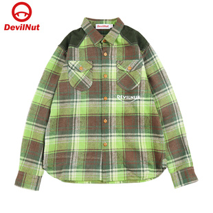 NUT潮牌 DN经典 恶魔 格子衬衫 ASV 男女同款 DEVIL