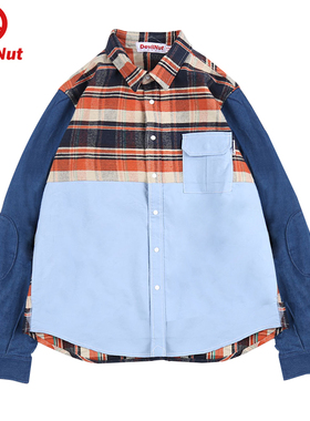DEVIL NUT潮牌 恶魔男女同款格子复古衬衫流感外套-DN经典 ASV