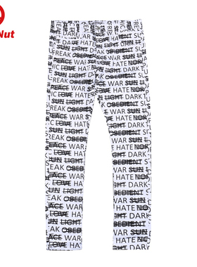 DEVIL NUT潮牌 涂改口号迷彩 超紧身水洗 男款 牛仔裤   BIB  AFV