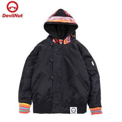 DEVIL NUT潮牌 恶魔 男女同款 字母棉服流感外套-DN经典 ASV