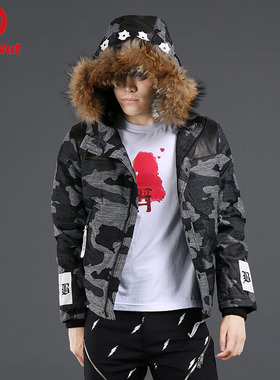 DEVIL NUT恶魔 潮牌 连帽 男款 羽绒服-BIB AFV