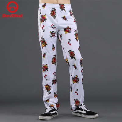 DEVIL NUT 潮牌 恶魔 爱心花朵迷彩 男式运动长裤 SFO