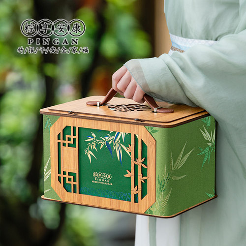 新款手提高档创意端午粽子包装盒手提盒端阳酒店礼盒送礼空盒定制