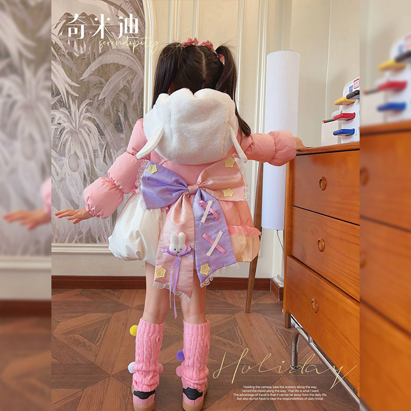 奇米迪女童洛丽塔公主羽绒服冬装羽绒服