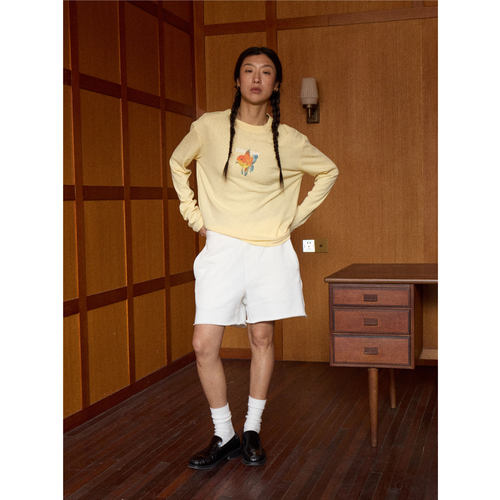 年九一口贰 舒游金鱼数码长袖印花T恤春季新款情侣装打底衫潮宽松