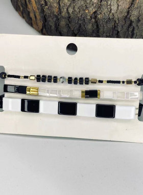 情侣合金玻璃小众高颜值手链