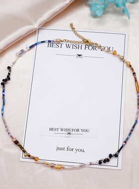 MLGM个性波西米亚风项链 夏日清凉miyuki日本玻璃米珠手工颈链女