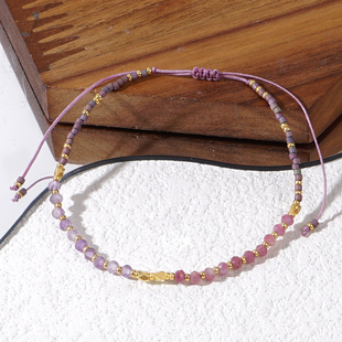 天然紫石手链轻奢小众设计高级感个性 MLGM新款 可调节大小手链女