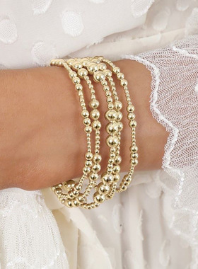 MLGM通用铜镀金珠小众高质感手链