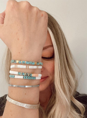 ins波西米亚小众叠戴手串 tila日本珠轻奢高级感学生闺蜜小手链女