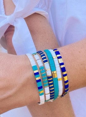 小众设计日韩潮流饰品 进口日本tila小手链女 波西米亚风叠戴手串