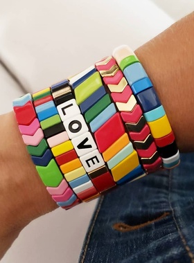 欧美风合金烤漆手串首饰品