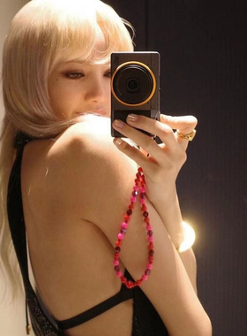 MLGM彩色亚克力圆珠手机链多功能百搭ins水晶挂绳适用所有手机壳