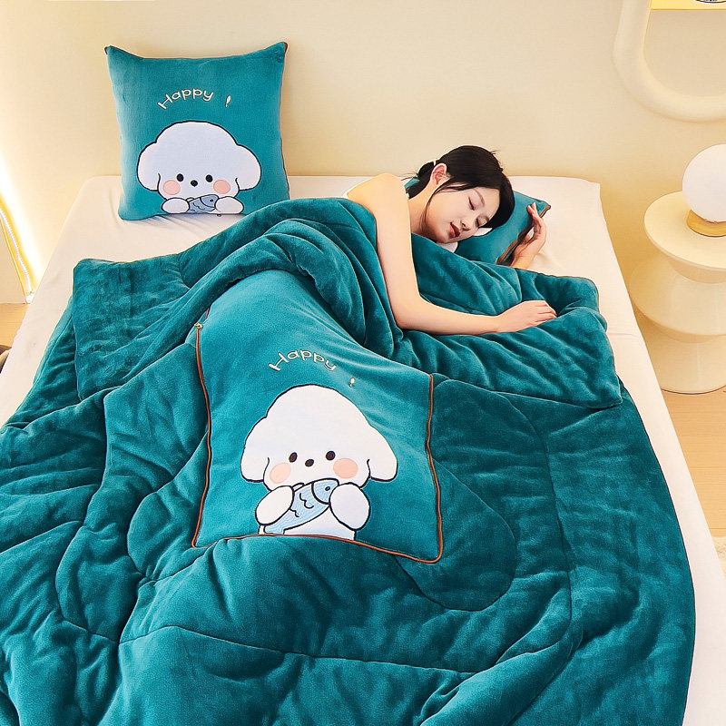 抱枕被子两用汽车毛毯小枕头车上毯子车载车用二合一高档靠枕折叠