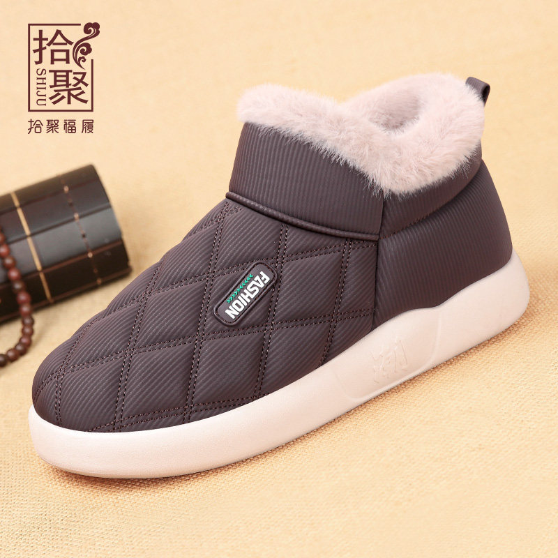 清仓冬季男鞋加绒加厚保暖棉鞋男老北京布鞋老年人爸爸百搭雪地靴