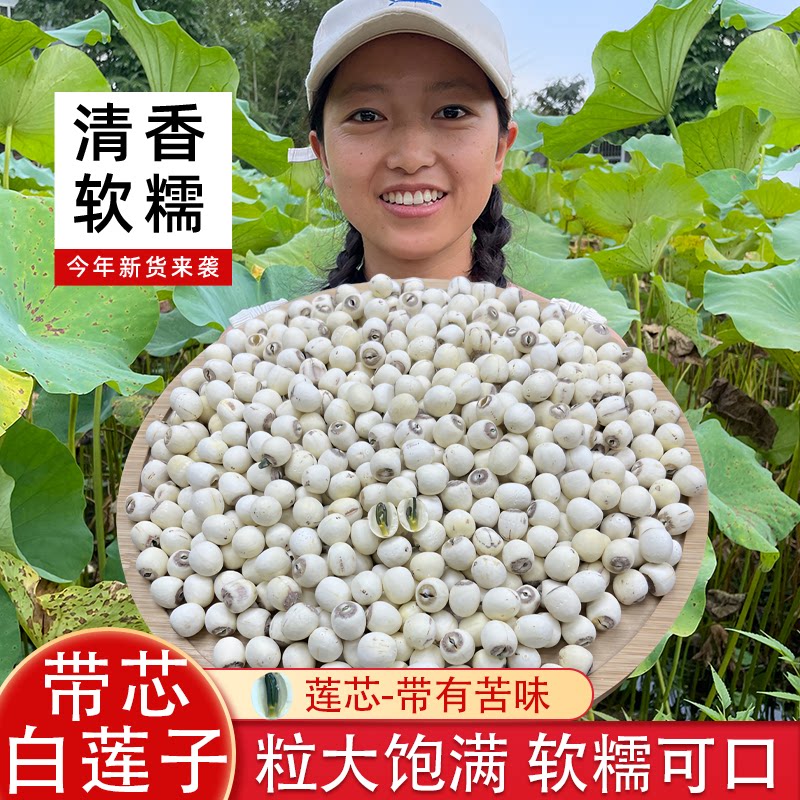 正宗湘潭带芯白莲子干货500g磨皮莲子250g新货无硫粉糯莲子百合羹