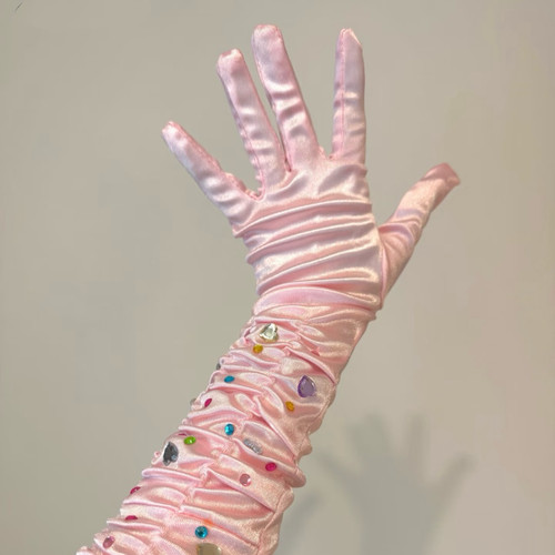 新娘婚纱网红芭比粉色手套DIY饰