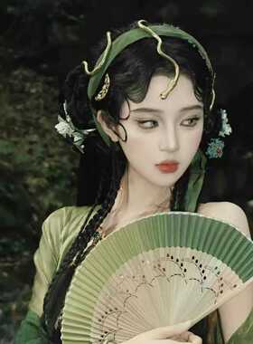 青蛇写真发箍古风汉服美杜莎