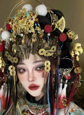 异域风大祭司发冠合金夸张风
