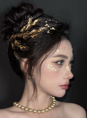 希腊女神异域风金色叶子发箍发饰