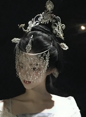 古早感白月光同款面帘流苏面纱