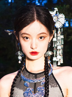 哈尼族苗疆少女发簪苗族头饰异域少数民族服装女配饰项圈古风发饰