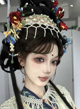 宋制额饰珍珠流苏戏曲风古风发饰
