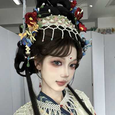 宋制额饰珍珠流苏戏曲风古风发饰