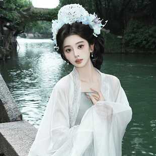 汉服配饰发冠仙气宋制3D打印头饰簪花头冠古风写真墨雨云间发饰女