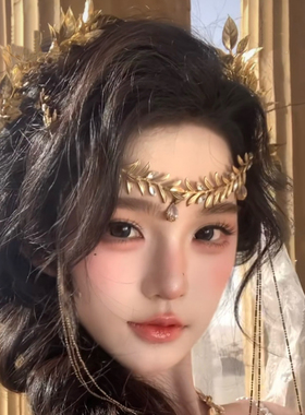 树叶月桂流苏发夹希腊神女头饰
