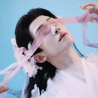 古风粉色眼纱半透雪纺遮眼纱蒙眼