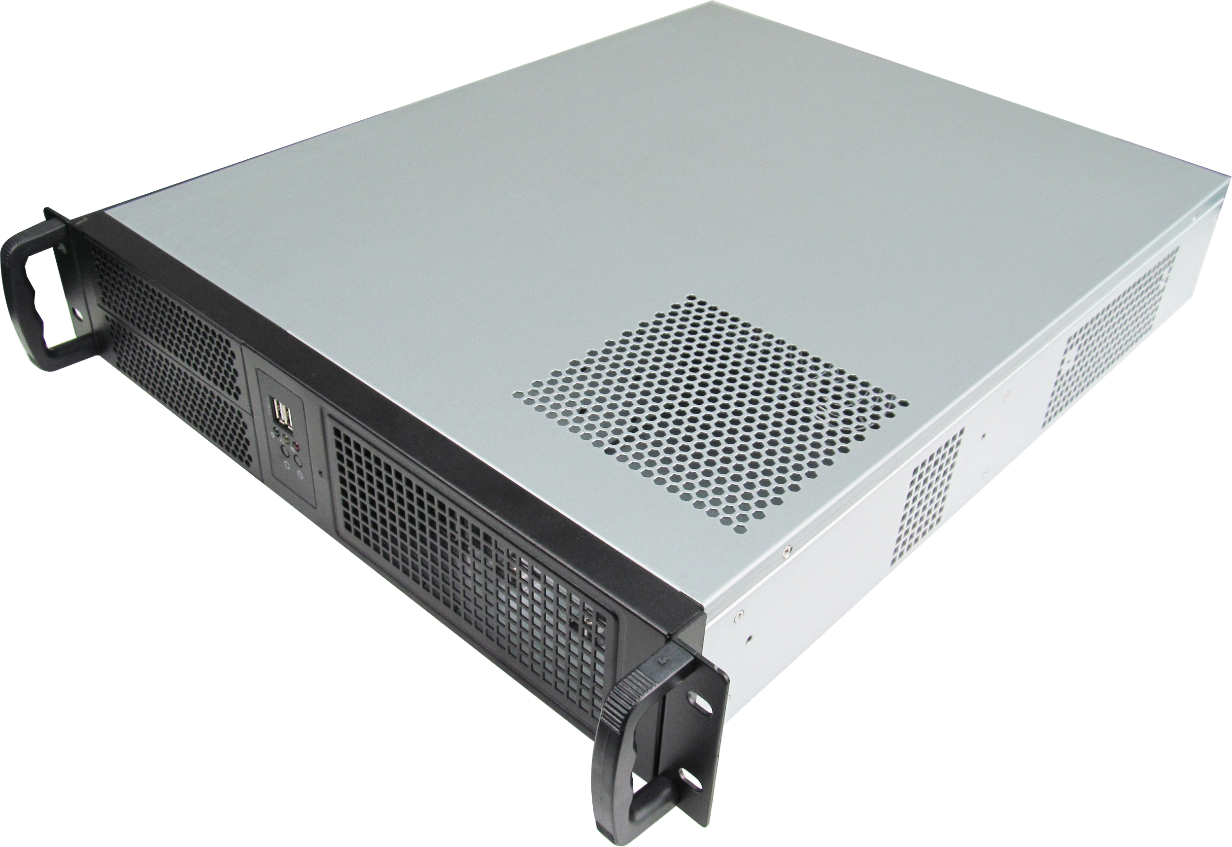 2U机箱550长 2U650工控服务器机箱ATX 双PC大板大电源位2个光驱位