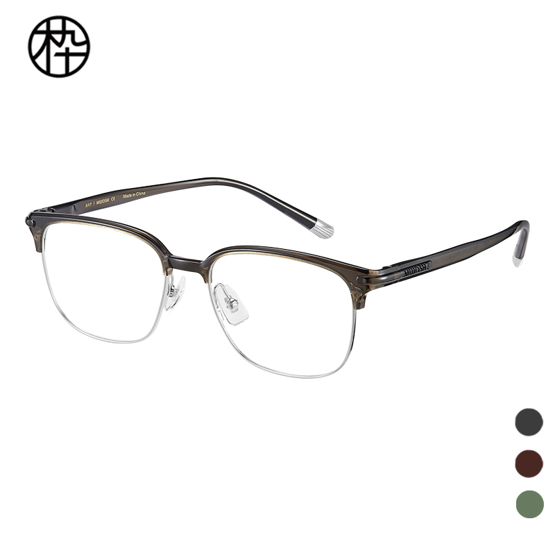 木九十专柜正品MJ11FM1074半框方形近视眼镜框架男女生轻盈百搭
