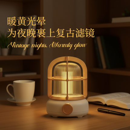 复古舱壁钨丝小夜灯欧式浪漫风酒吧户外露营灯可调光桌面摆件礼物
