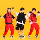 街舞儿童潮服套装 hiphop嘻哈运动会男女走秀表演服爵士演出服清仓