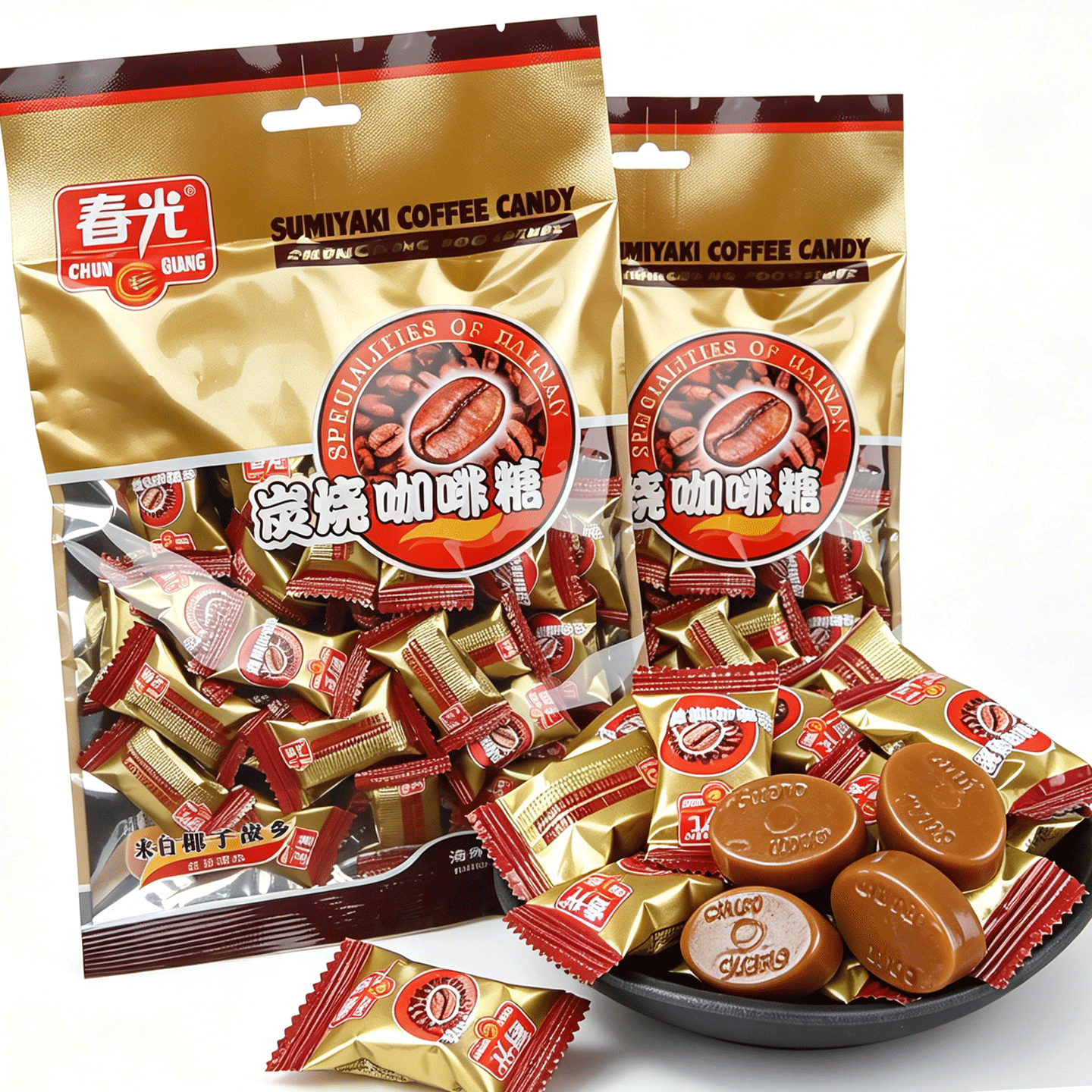 海南特产 春光炭烧咖啡糖500g 散装 约90颗 喜糖 硬糖 春光正品