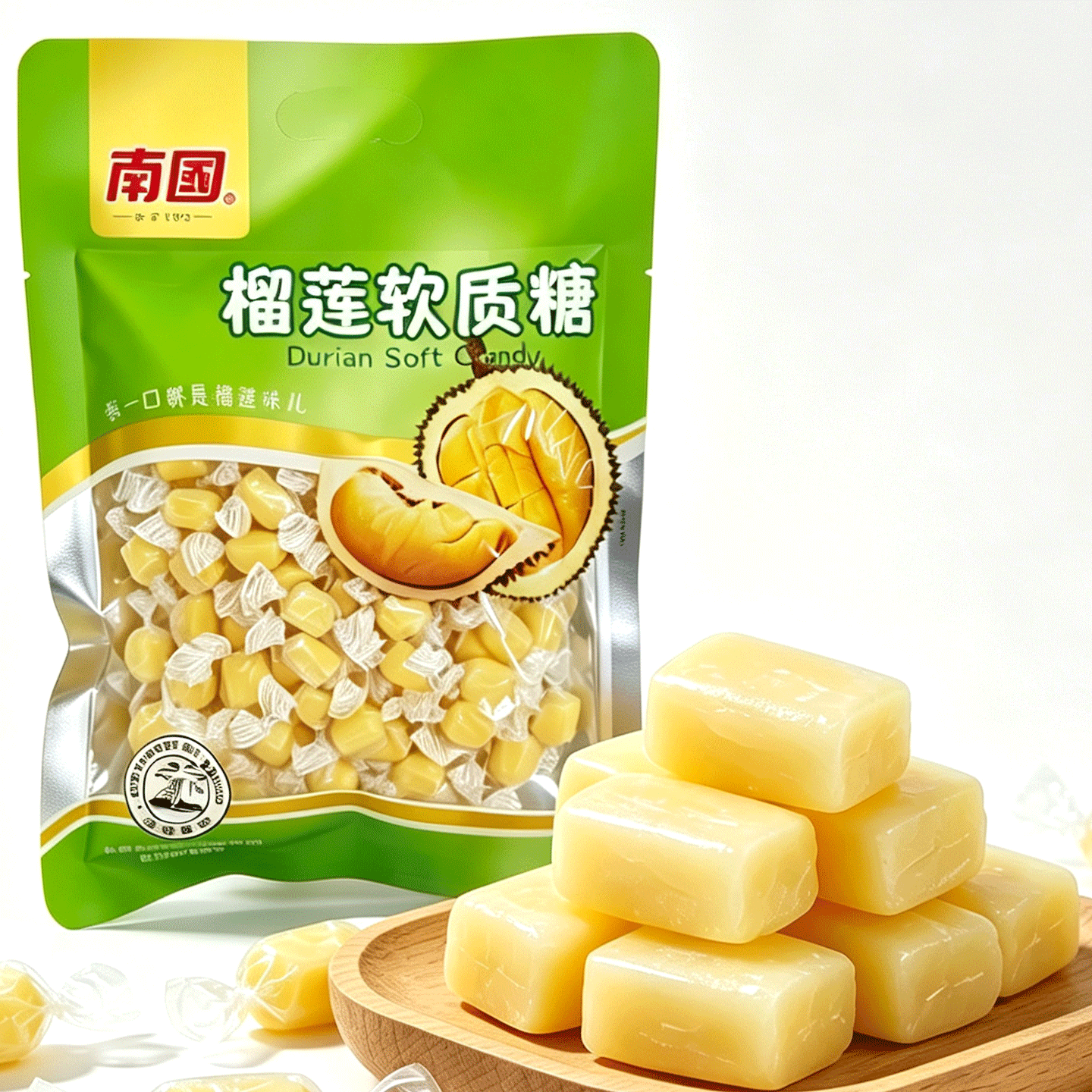 海南特产 南国特浓榴莲软质糖500g袋榴莲软奶糖喜糖果食品零食