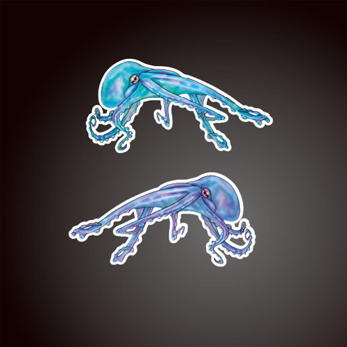Octopus Sticker钓鱼路亚反光户外防水贴纸 8331