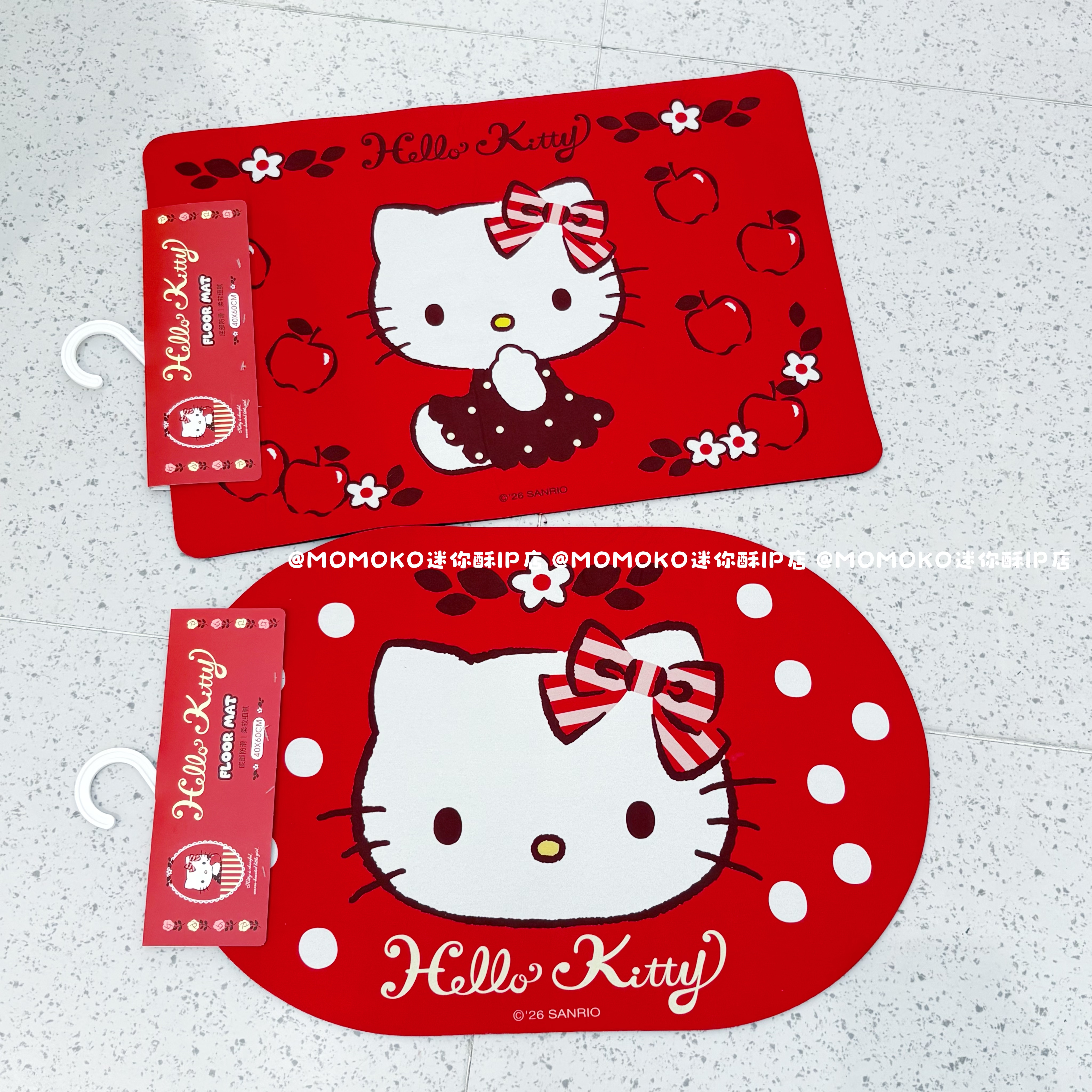 miniso名创优品HelloKitty玫瑰凯蒂猫科技绒地垫可爱吸水防滑地垫