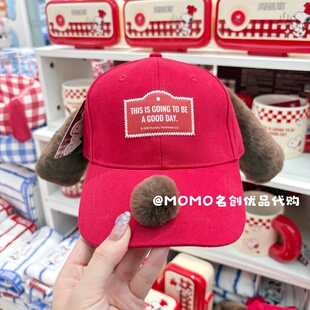 miniso名创优品史努比立体耳朵棒球帽可爱鸭舌帽遮阳防风显瘦帽子