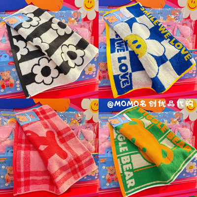 miniso名创优品wigglewiggle复古全棉提花毛巾可爱吸水洗脸面巾