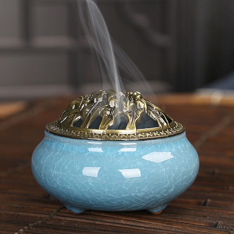 龙泉青瓷香炉精龙陶瓷炉佛具手工仿古合金香薰炉线香檀香沉香香炉